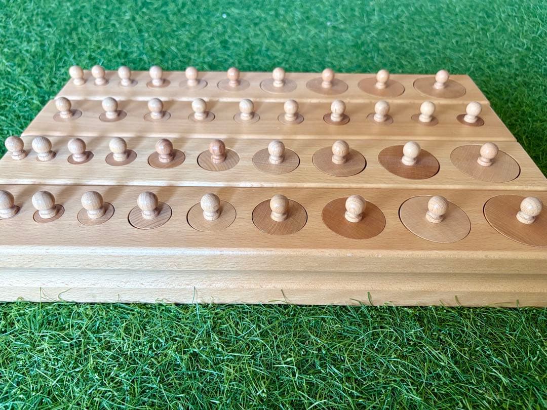 【美品】 ◆モンテッソーリ教具◆円柱さし（大）◆4本セット◆モンテママ購入品◆