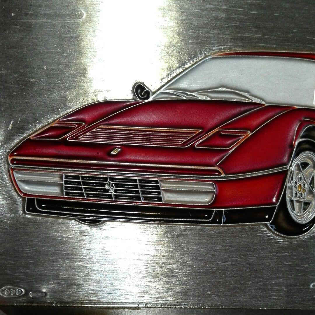 イタリア製。シルバー製。銀製。車のデザインの飾り板。銀のプレート。昔のお品です。