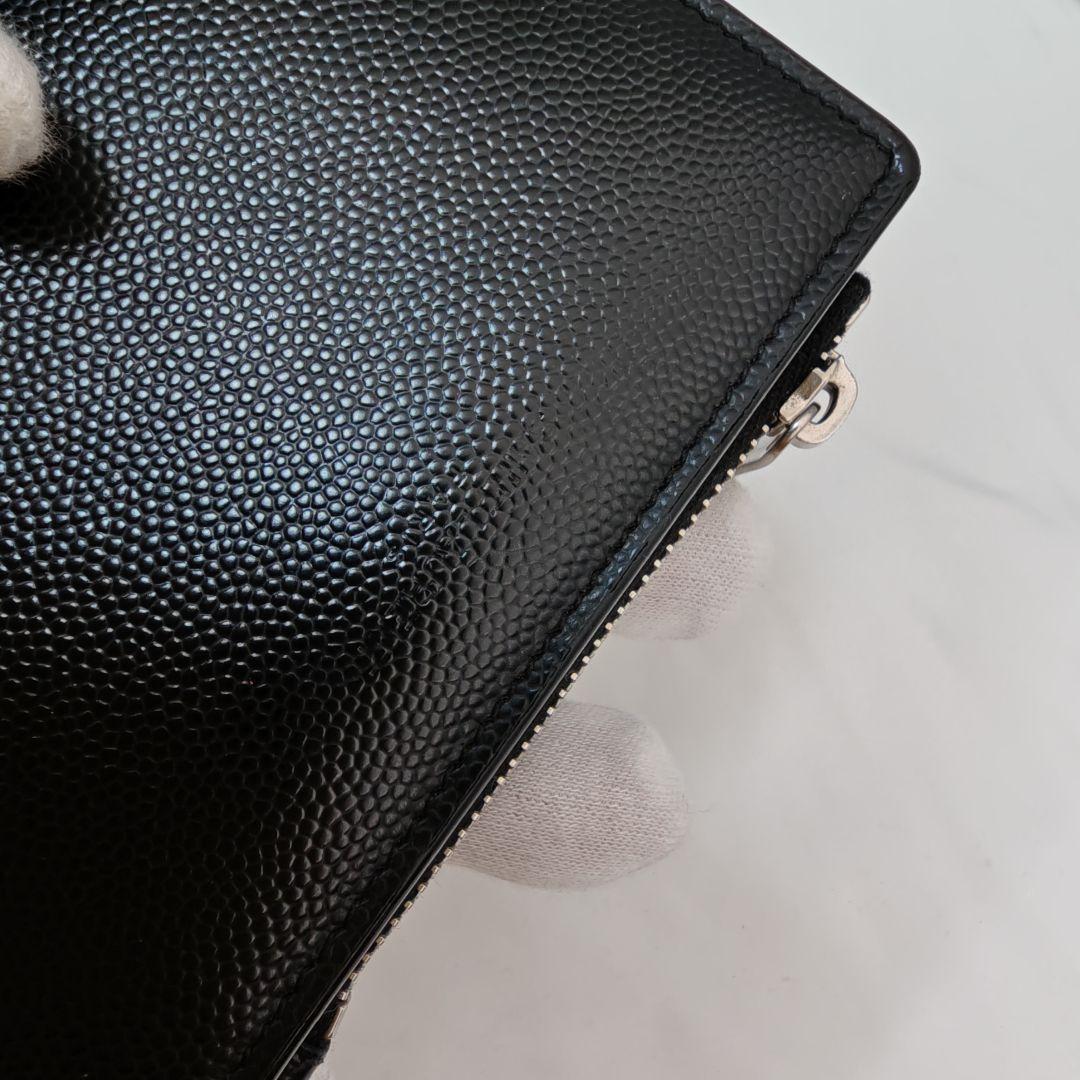 外観美品　saint laurent 折りたたみ財布　ブラック　レザー