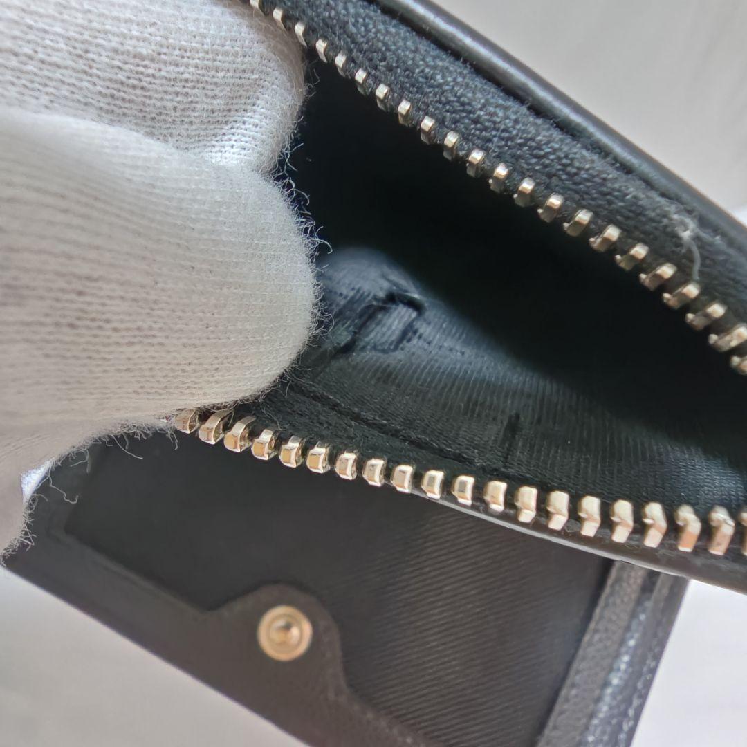 外観美品　saint laurent 折りたたみ財布　ブラック　レザー
