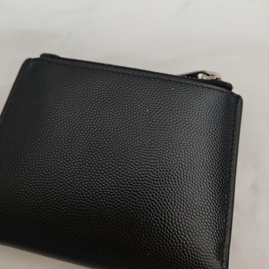 外観美品　saint laurent 折りたたみ財布　ブラック　レザー