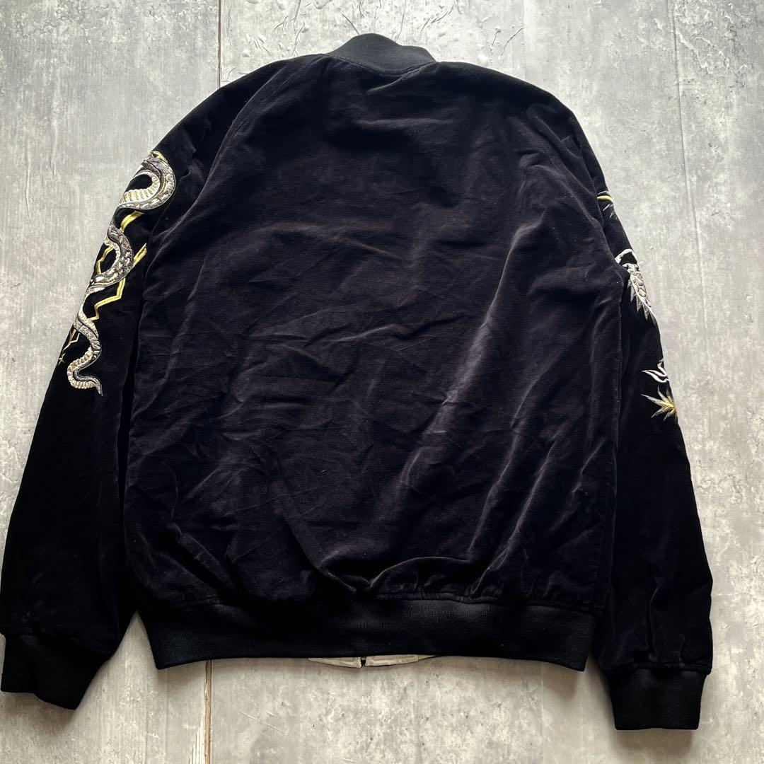Schott ショット別珍　龍　刺繍　 リバーシブル　サテン　 スカジャン　M