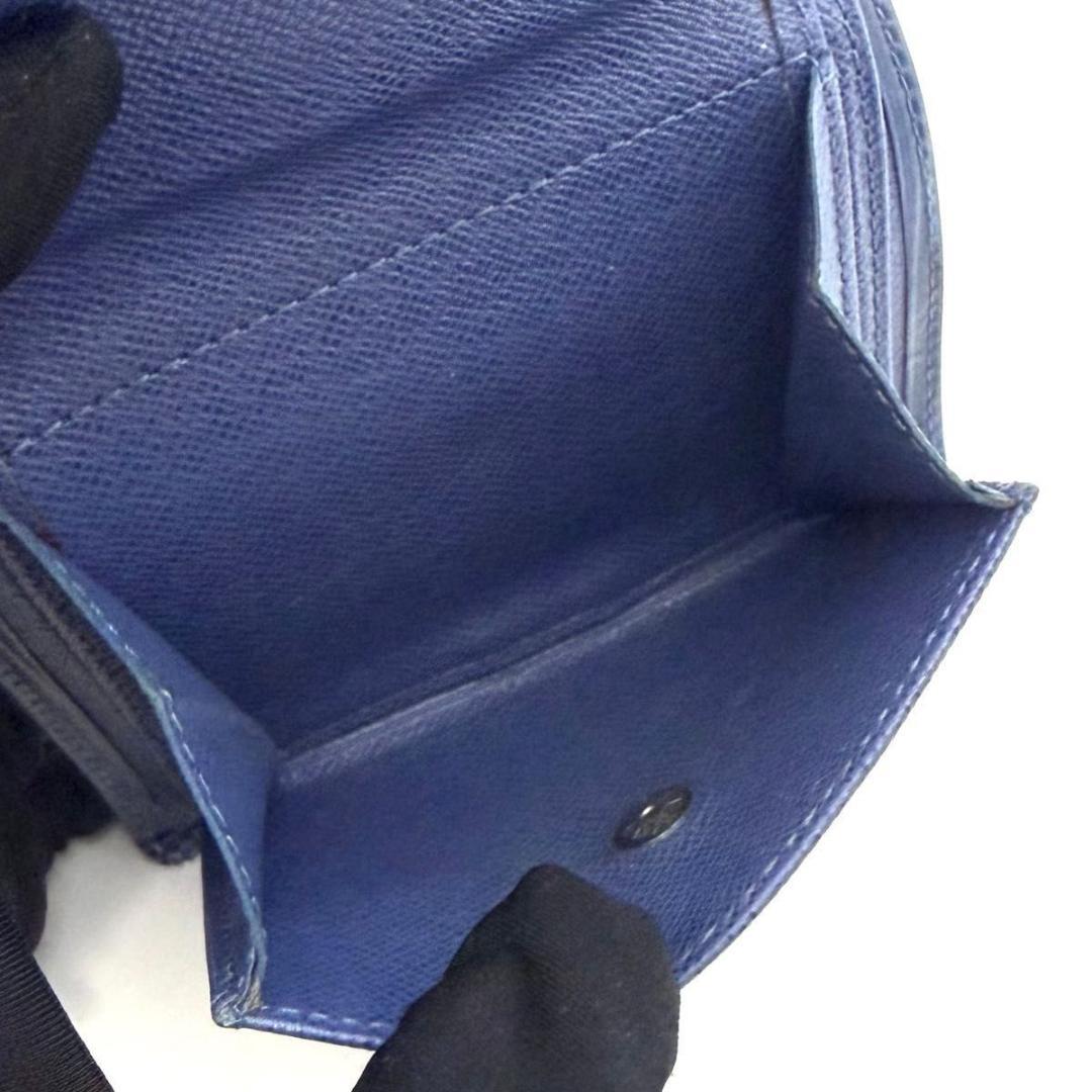 ルイヴィトン エピ ポルトビエ コンパクト ミルティーユ 二つ折り財布 ブルー