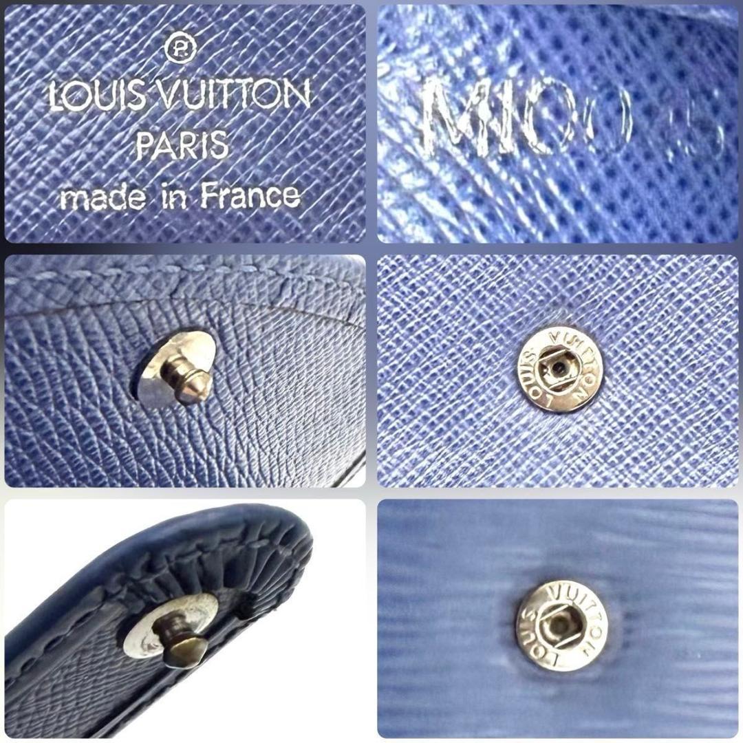 ルイヴィトン エピ ポルトビエ コンパクト ミルティーユ 二つ折り財布 ブルー