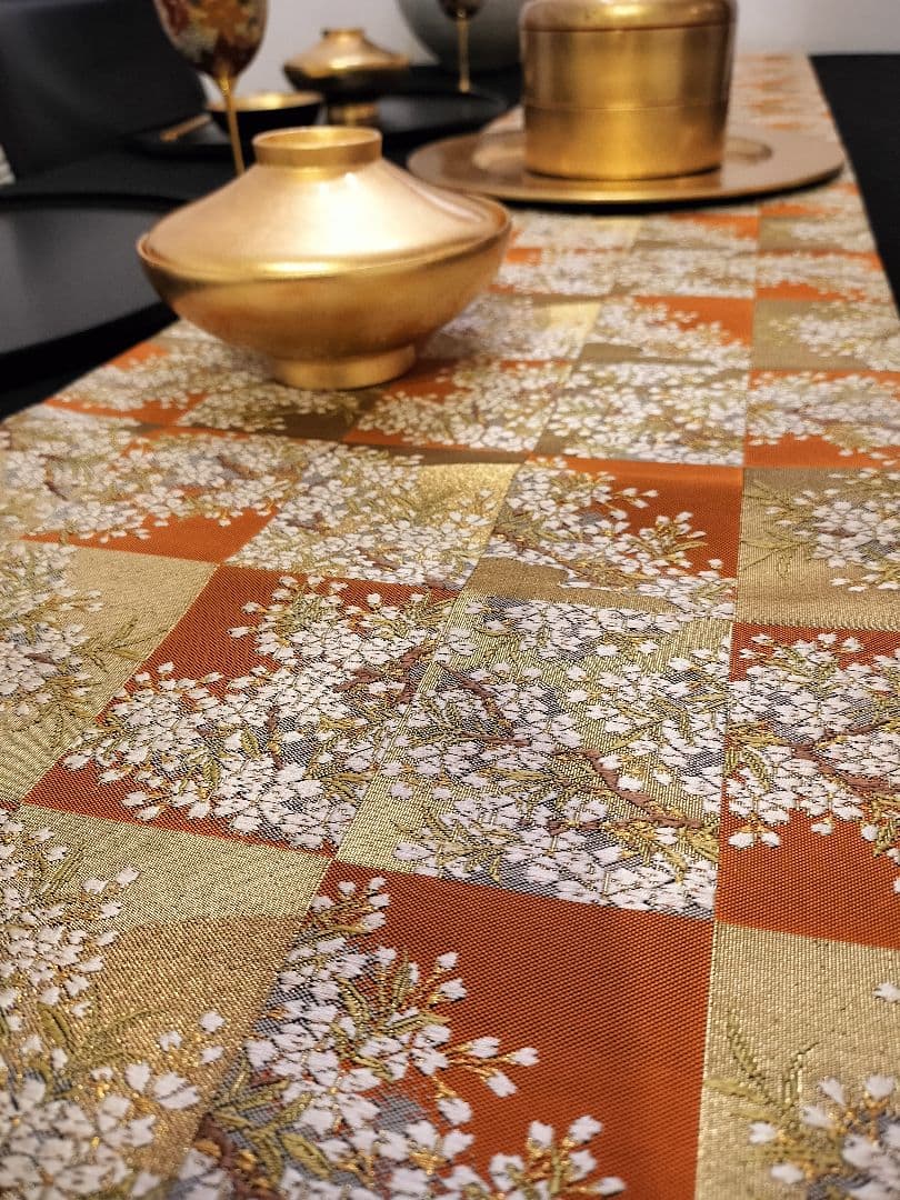 A668★逸品‼️豪華刺繍‼️ひな祭り‼️袋帯正絹テーブルランナー2m15cm