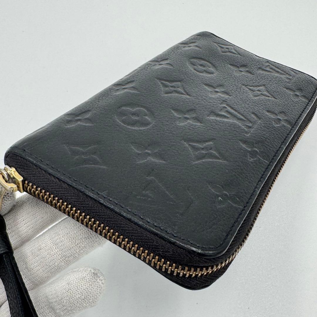 ルイヴィトン アンプラント ジッピーウォレット レザー ラウンド 長財布 黒