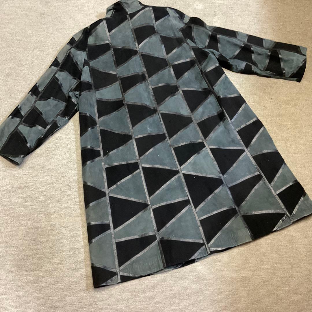 のんちゃん　柔らかな羊革ヌバックパッチワークコート　他2点