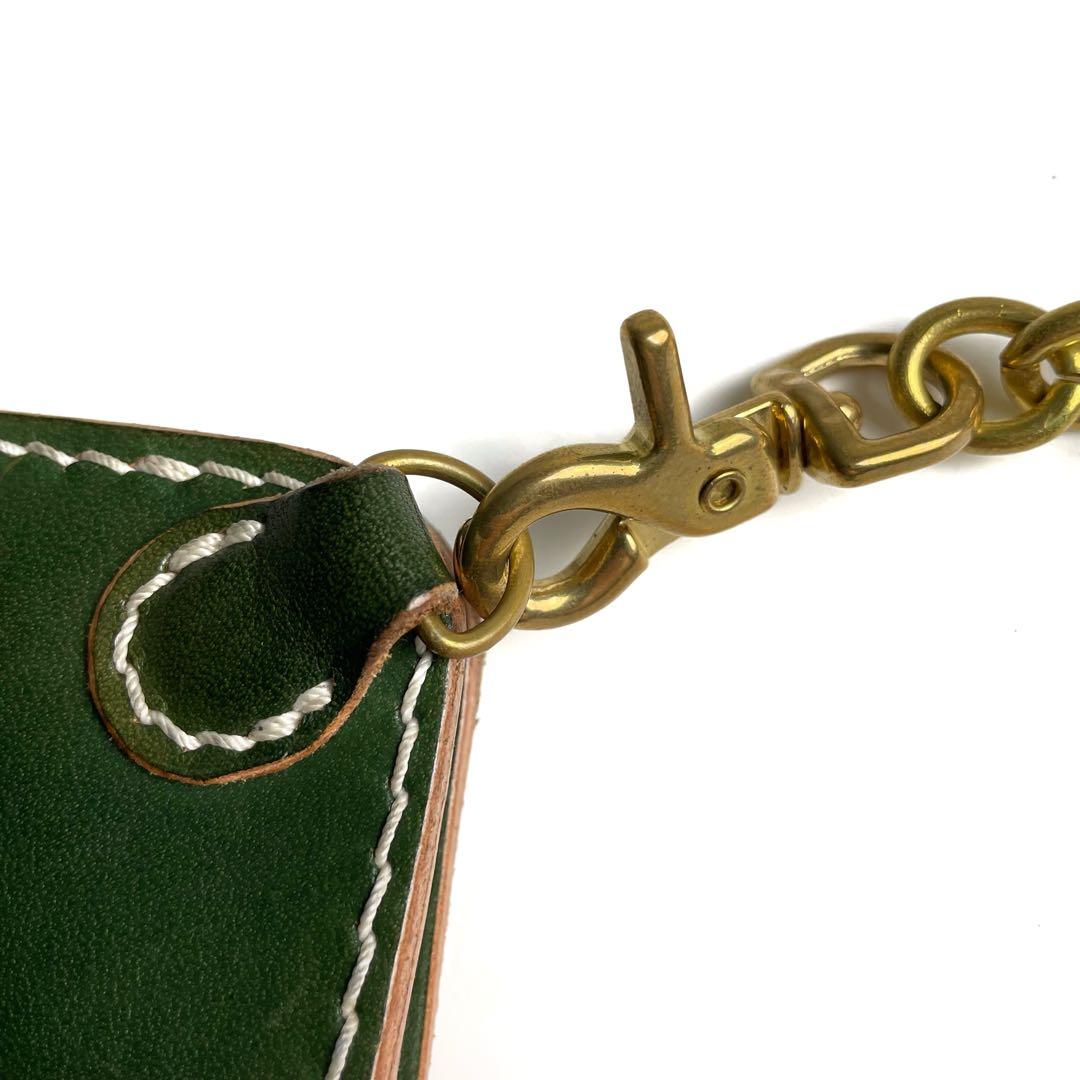 OOLJEE ミドルトラッカーウォレット 2つ折り財布 ウォレットチェーン付き