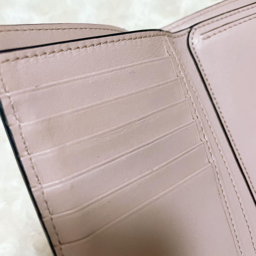 Chloeクロエ 三つ折り 財布 ピンク アルファベット レザー 財布 ブランド