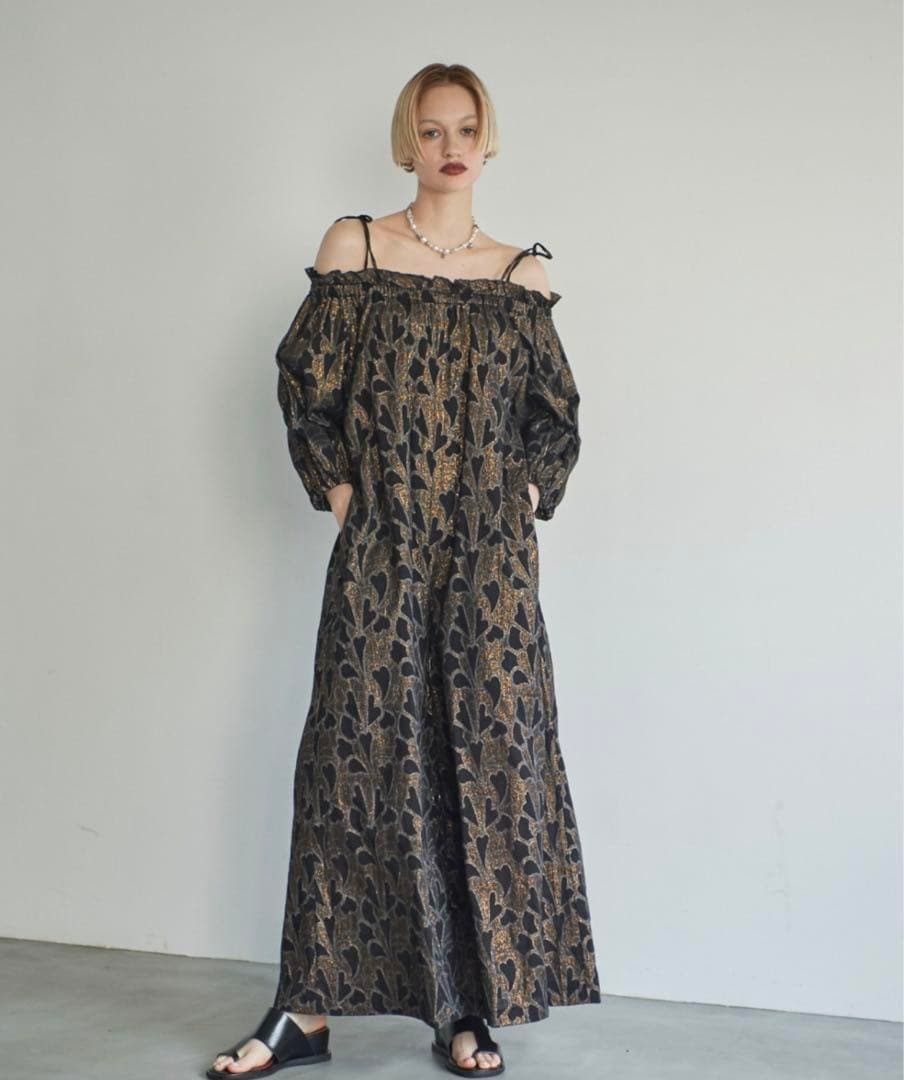 ROSBUD マグバイシー　ラメジャガード　オールインワン　ハート柄