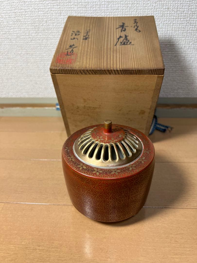 350 九谷焼　平安洛山　香炉　時代物　古美術品
