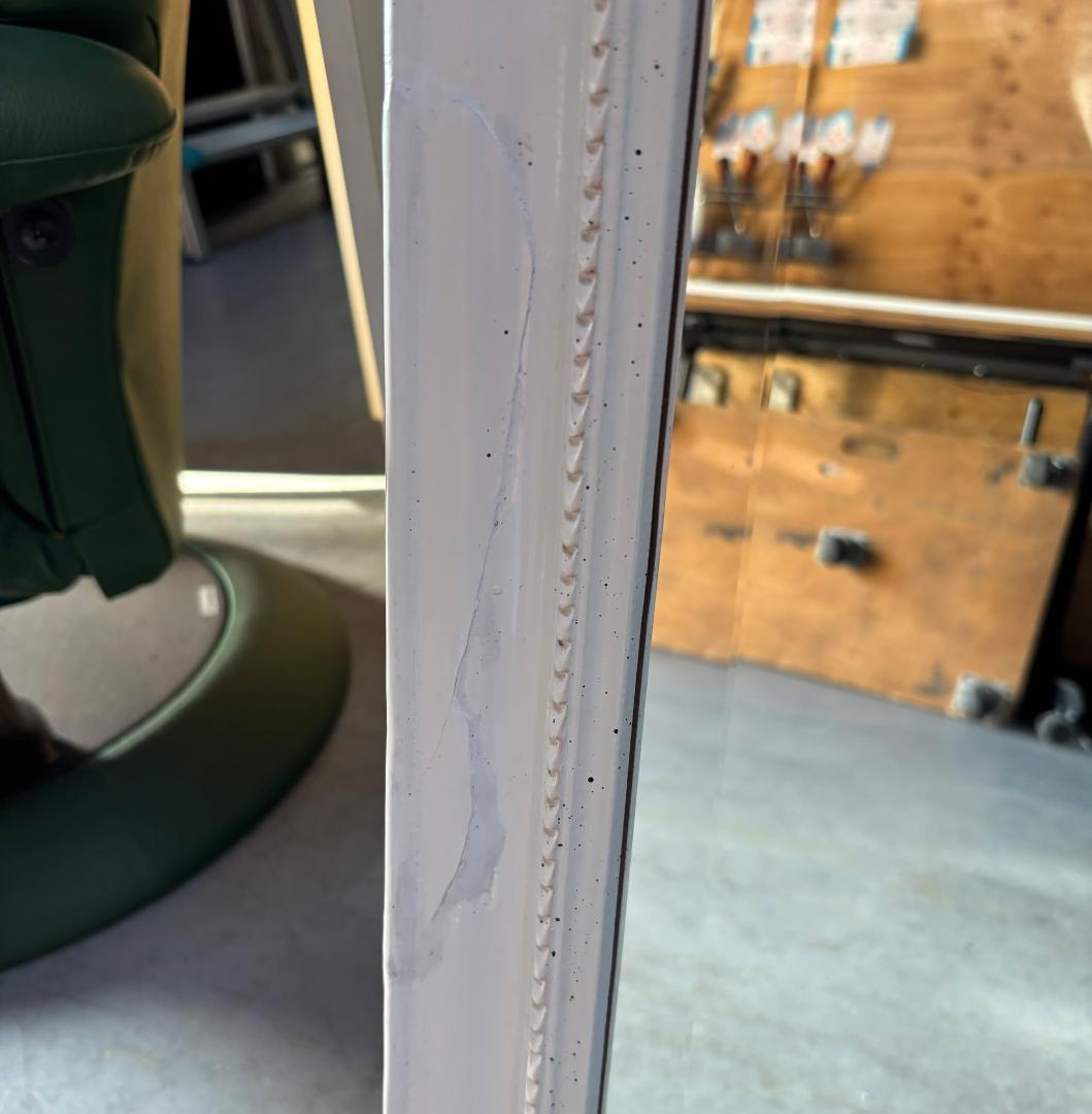 ゴールド イタリア製 アンティーク調 白とゴールド ミラー 姿見 壁掛け