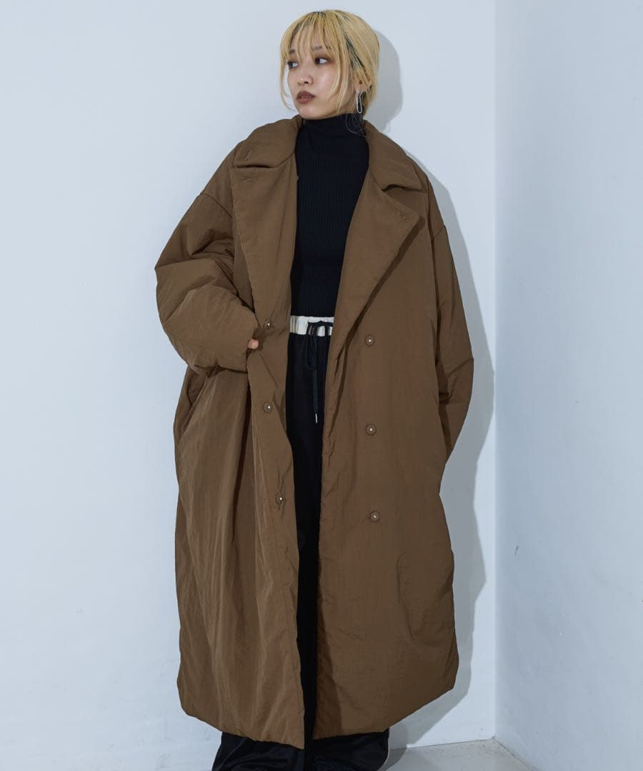 新品NOMINE 3WAYカラー中綿 ブラウン ダウンジャケット ロングコート