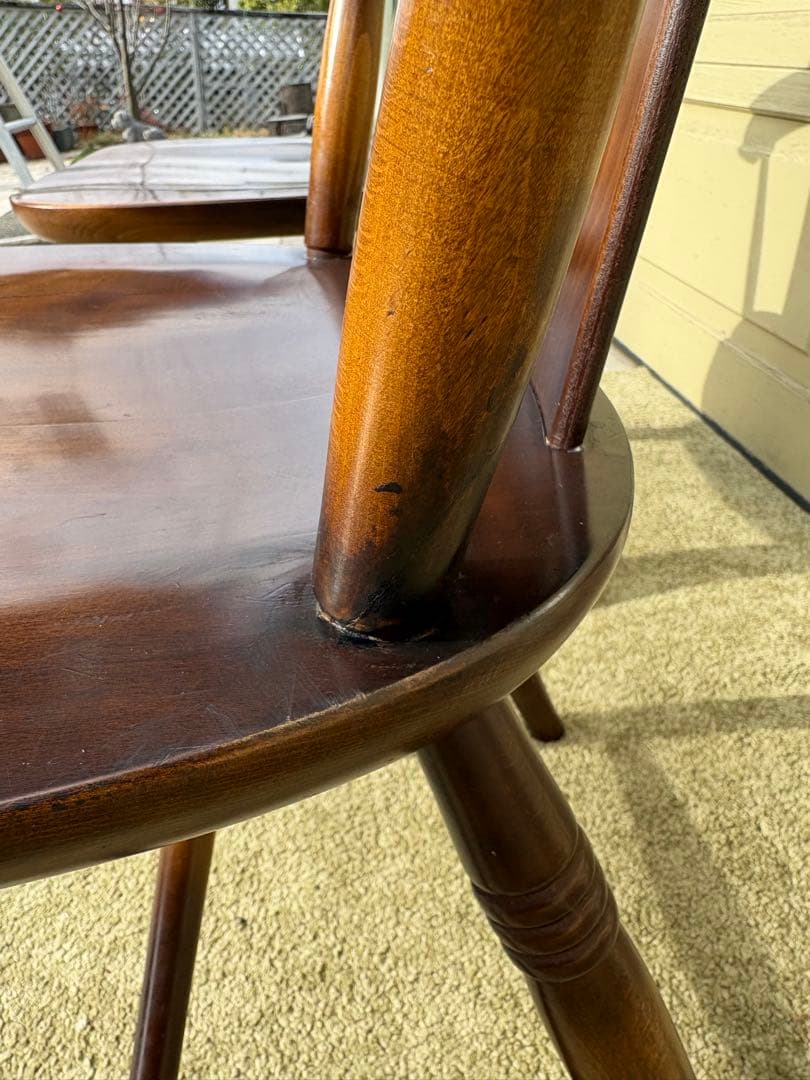 ①飛騨産業 キツツキ ダイニングチェア 2脚セット アームチェア