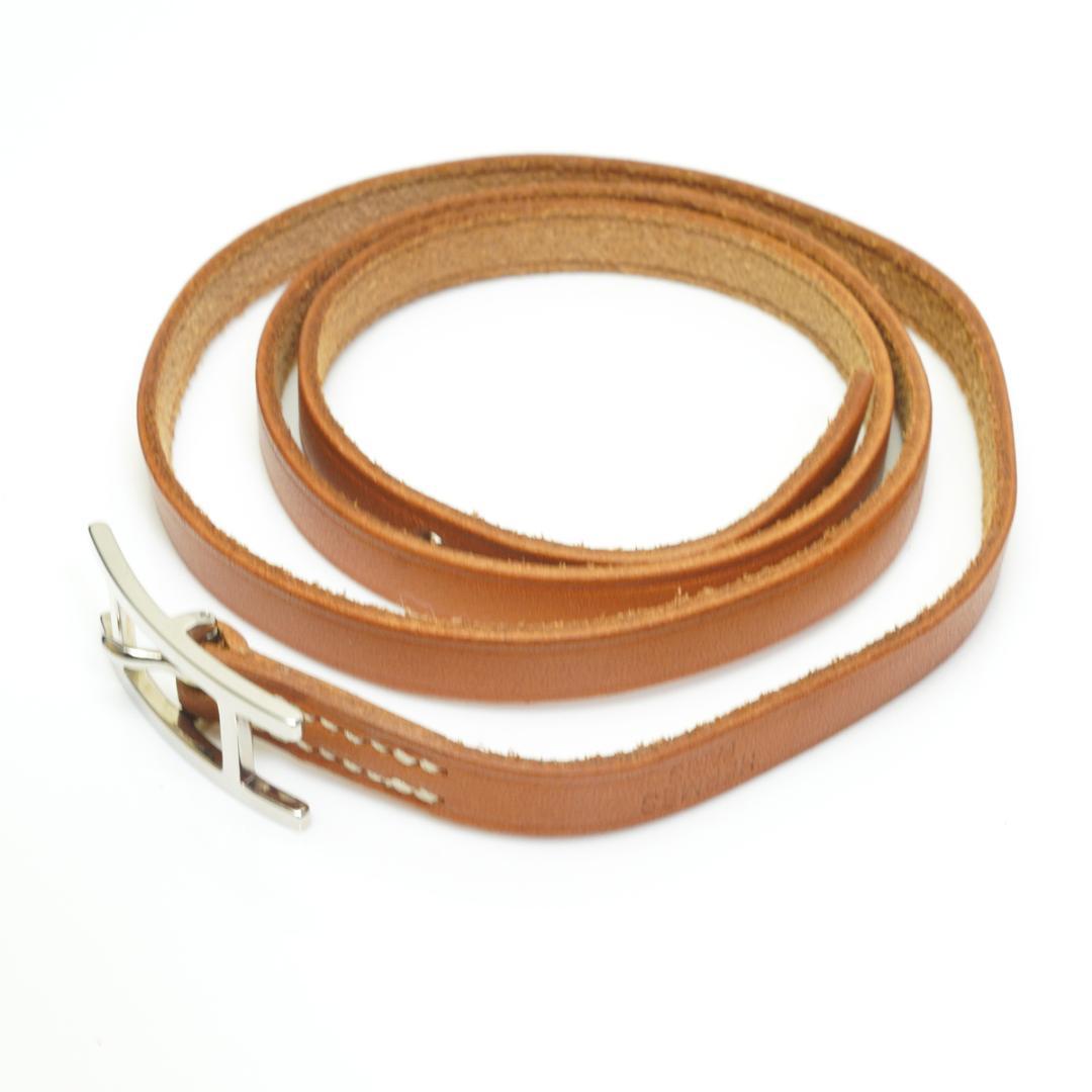 美品 エルメス アピ3 ブラウン ベージュ ブレスレット レザー HERMES