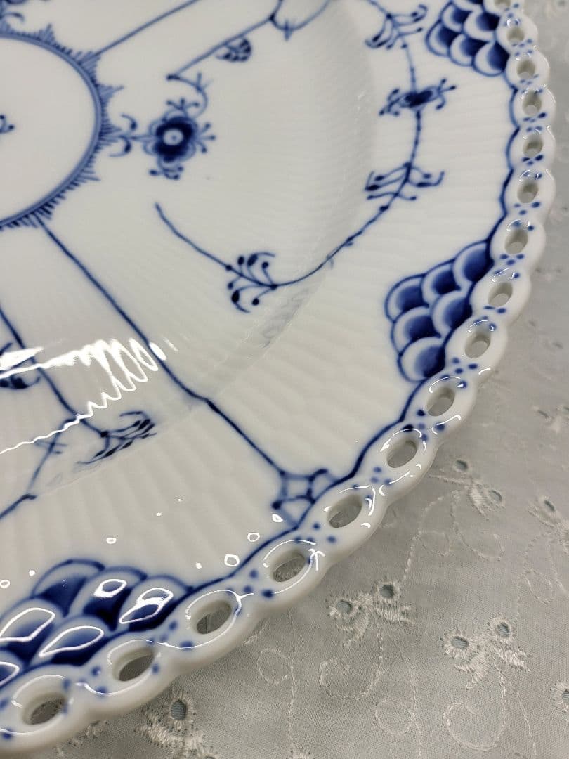 未使用✨ロイヤルコペンハーゲン ブルーフルテッド フルレース 大皿 プレート深皿