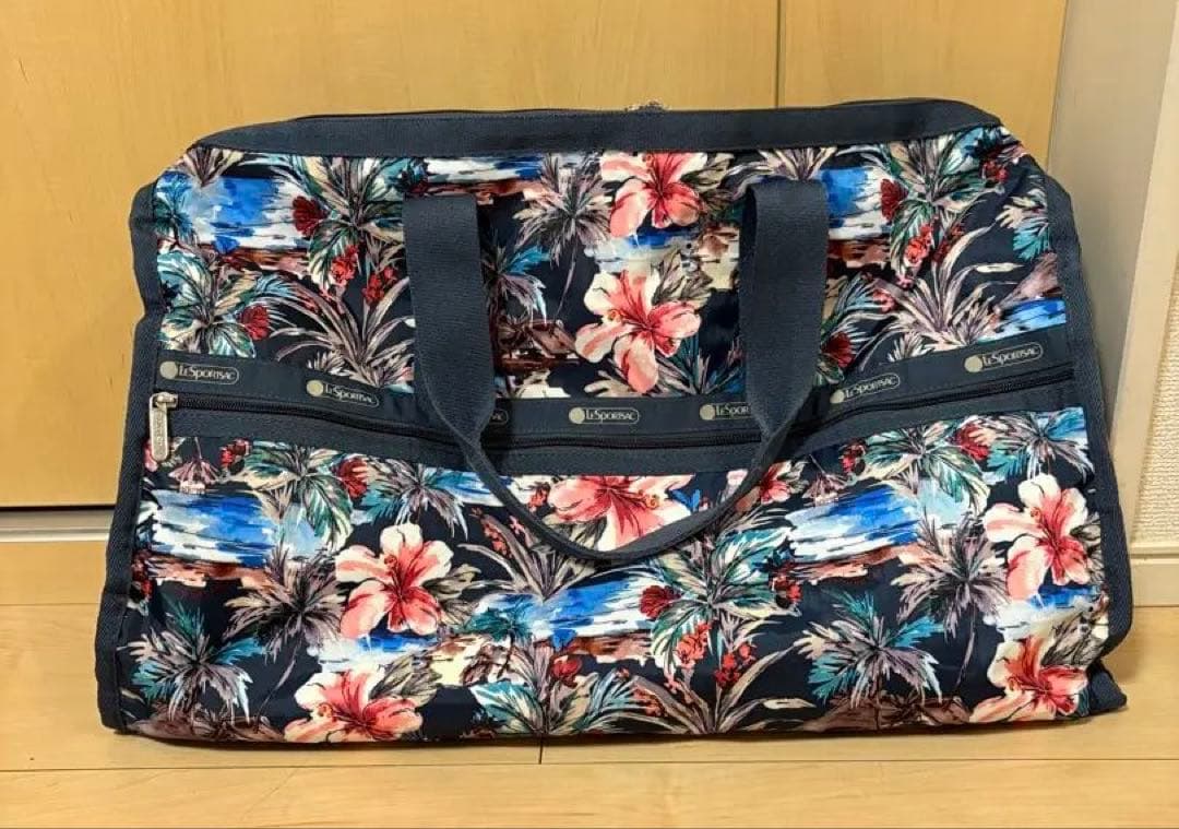 新品・未使用 レスポートサック ボストンバッグ 花柄 ネイビー ウィークエンダー