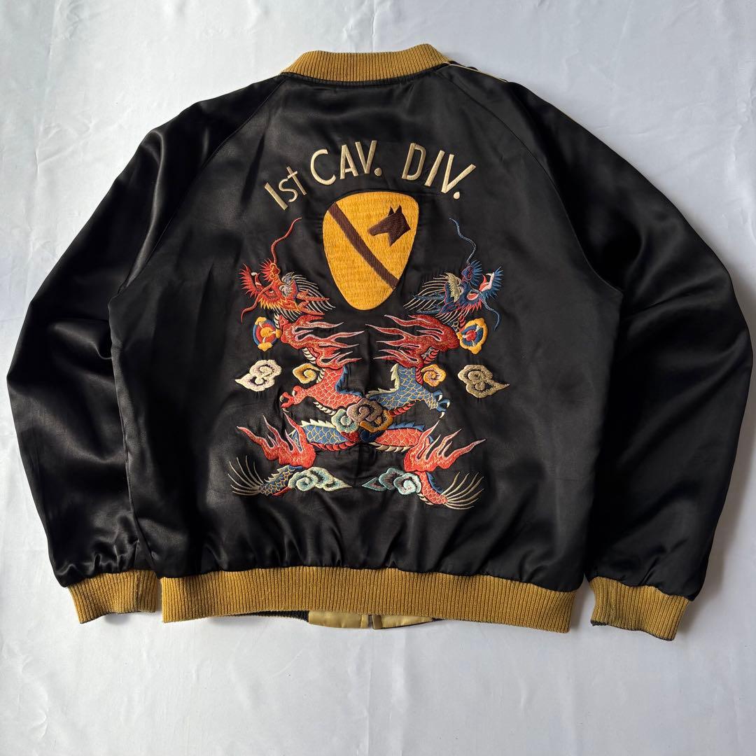 東洋エンタープライズ 鷹×龍 刺繍 スカジャン M18333 ブラック ゴールド