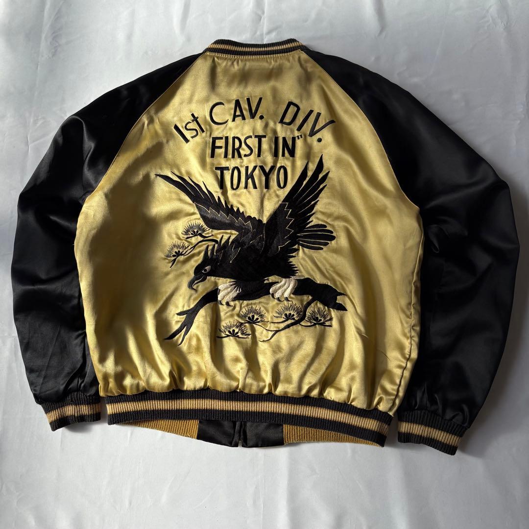 東洋エンタープライズ 鷹×龍 刺繍 スカジャン M18333 ブラック ゴールド