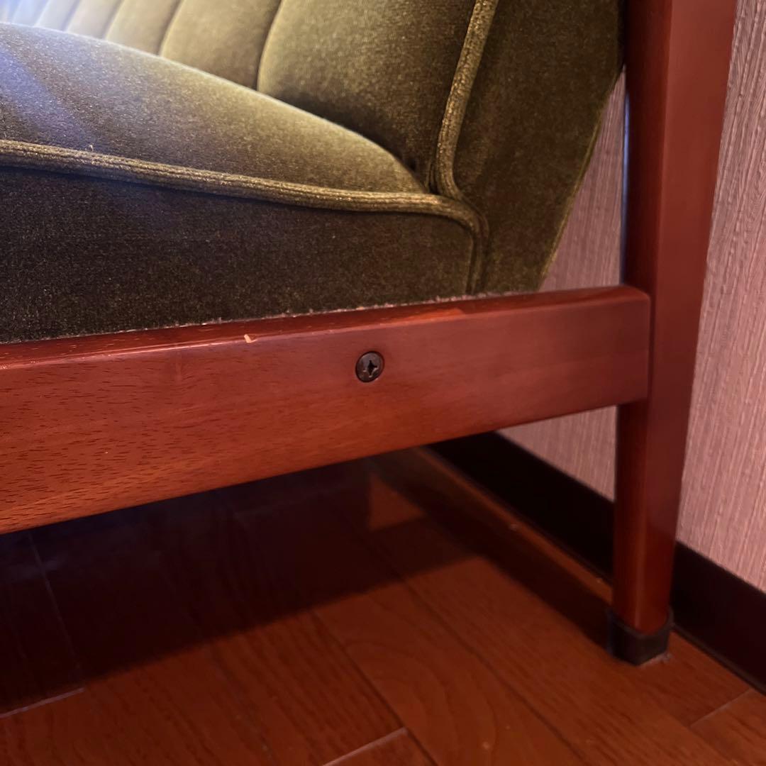 カリモク60 グリーン　ミッドセンチュリー 2人掛けソファ