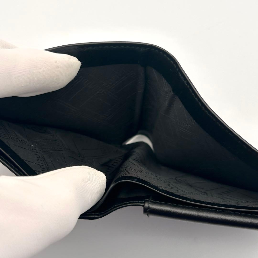 美品 dunhill ダンヒル 二つ折り財布 ブラックレザー 高級