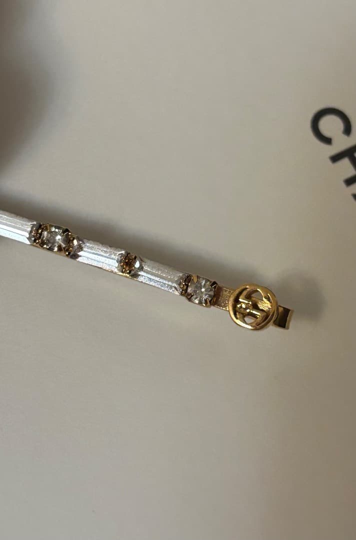 GUCCI ゴールド ヘアピン クリスタル(特価)