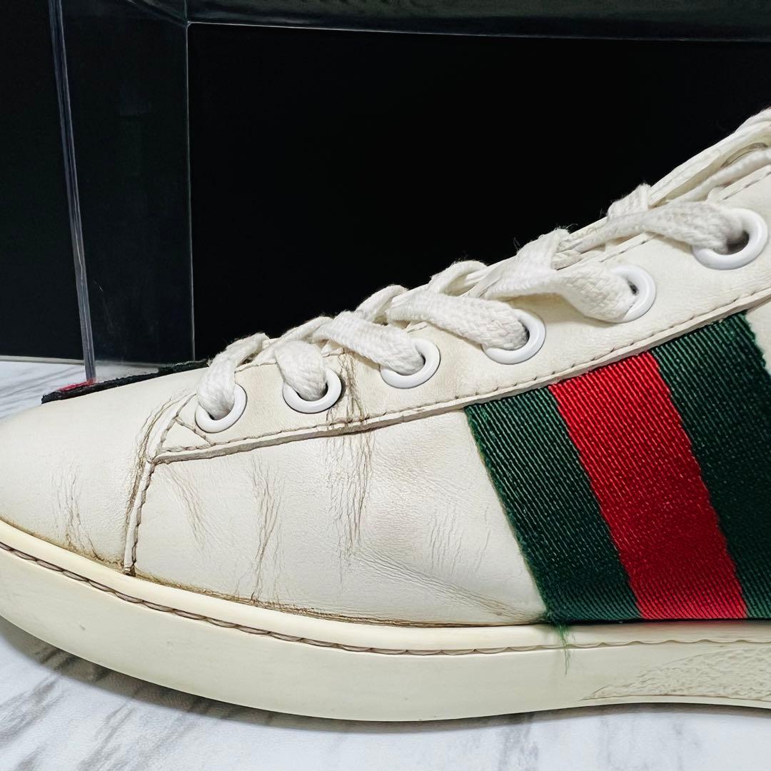 箱付き● GUCCI エース 刺繍 フローラル シェリーライン 23.0相当