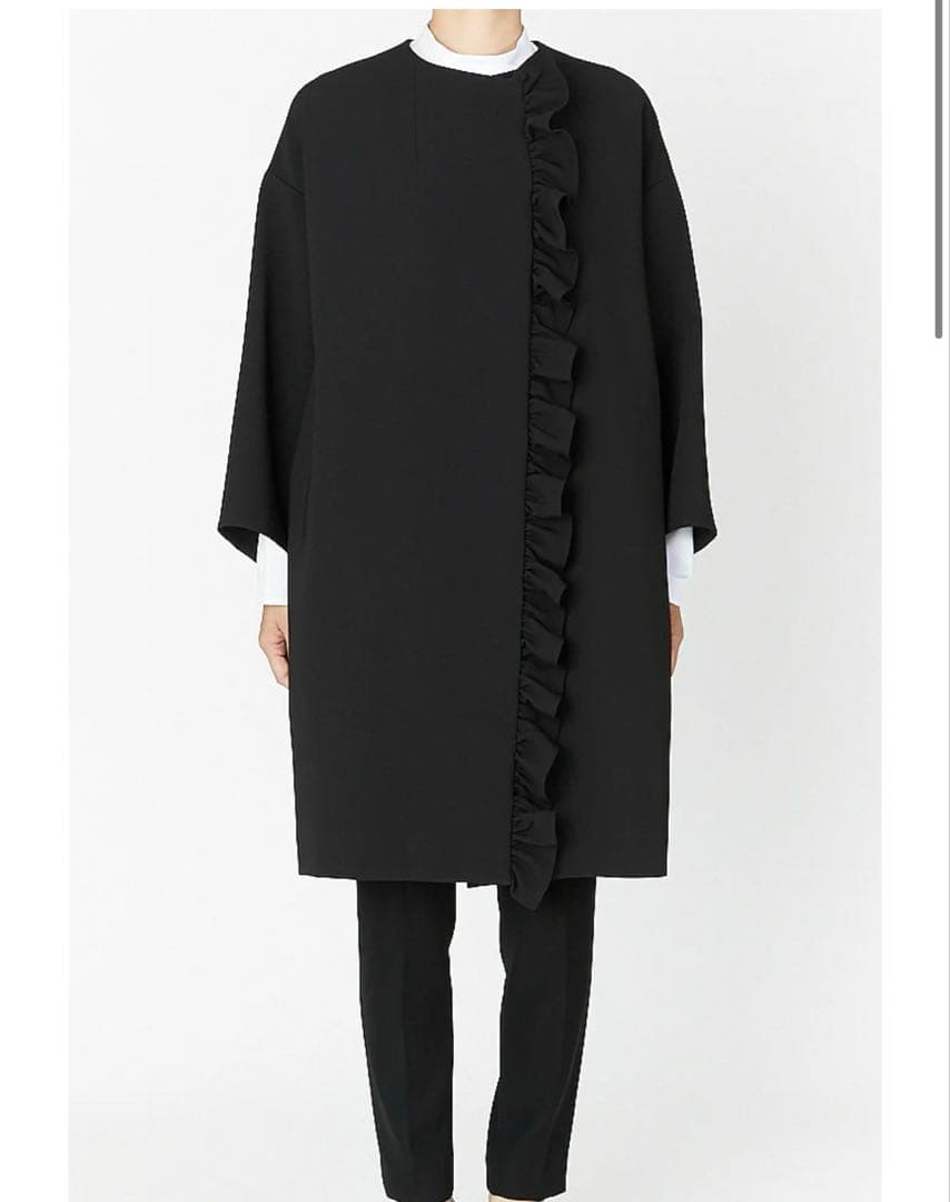 ヨーコチャン　フロントラッフルオーバーサイズコート