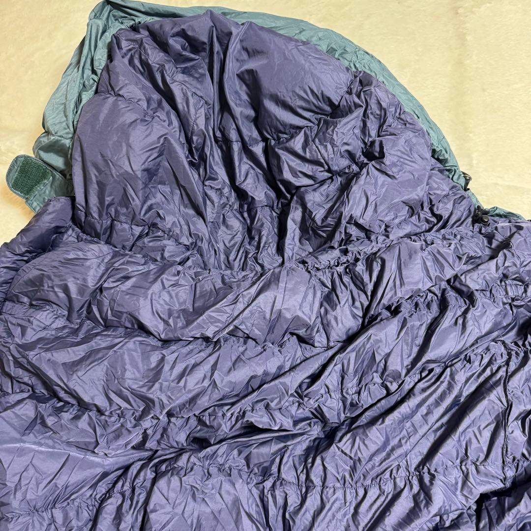 美品モンベル　ダウンシュラフダウンハガー#1右ジップグレイ　ストリージバッグ付