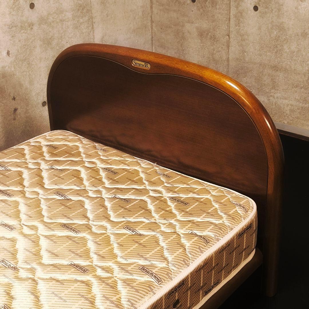 Simmons 高級シングルベッド フレーム & マットレス 木製 名古屋引取可