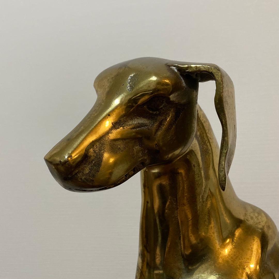 真鍮製 犬の置物 グレイハウンド ヴィンテージ アンティーク レトロ ブラス