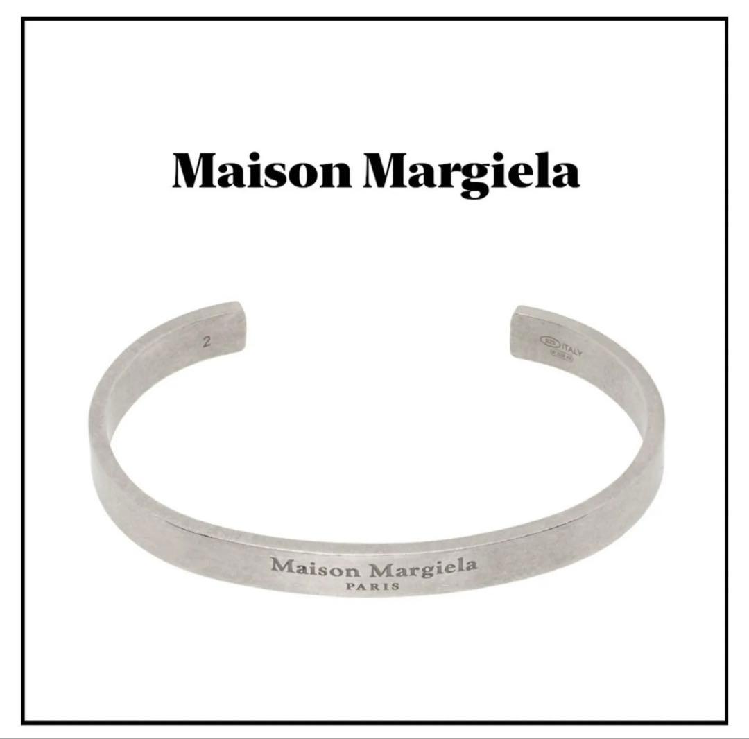 Maison Margiela シルバー ロゴ カフ バングル ブレスレット