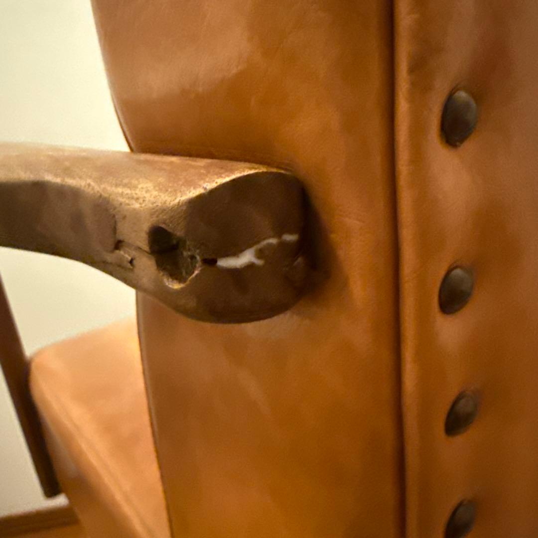 マテリ リベット（キャメル）丸ベース セット椅子