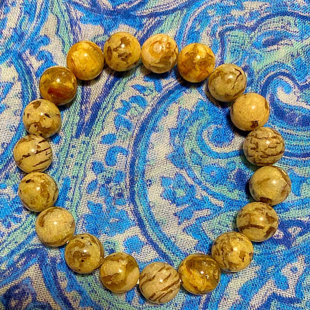 金運爆上げ　特別祈祷　心を強化天然石７cmグラフィックグラナイトお念珠　出羽三山