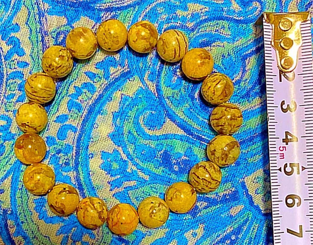 金運爆上げ　特別祈祷　心を強化天然石７cmグラフィックグラナイトお念珠　出羽三山