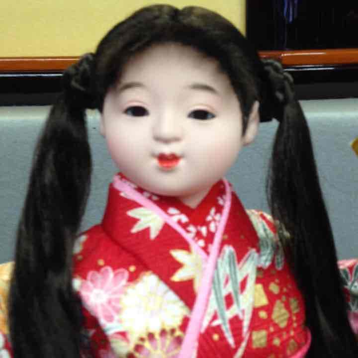 1万円 市松人形 さくら ケース付き 〔雛人形〕