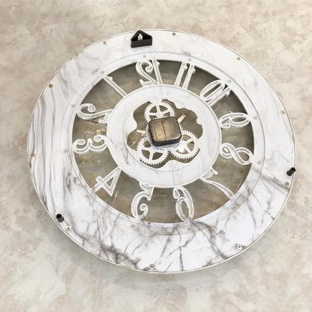 大理石風 掛け時計【無音連続秒針付】ビクトリアンパレス ゼブラマーブル