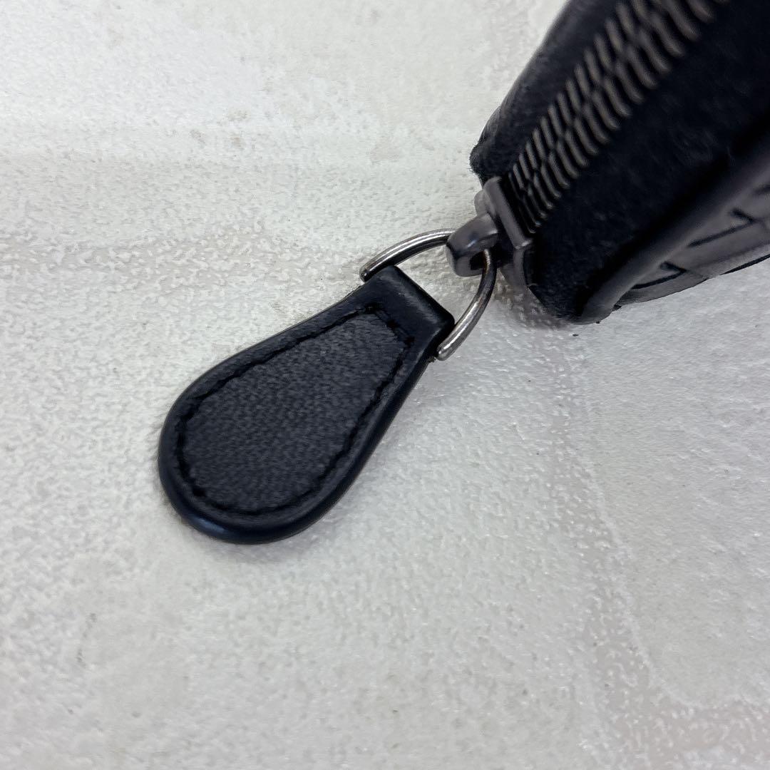 美品✨ボッテガヴェネタ イントレチャート 編み込み レザー 長財布 羊革 黒