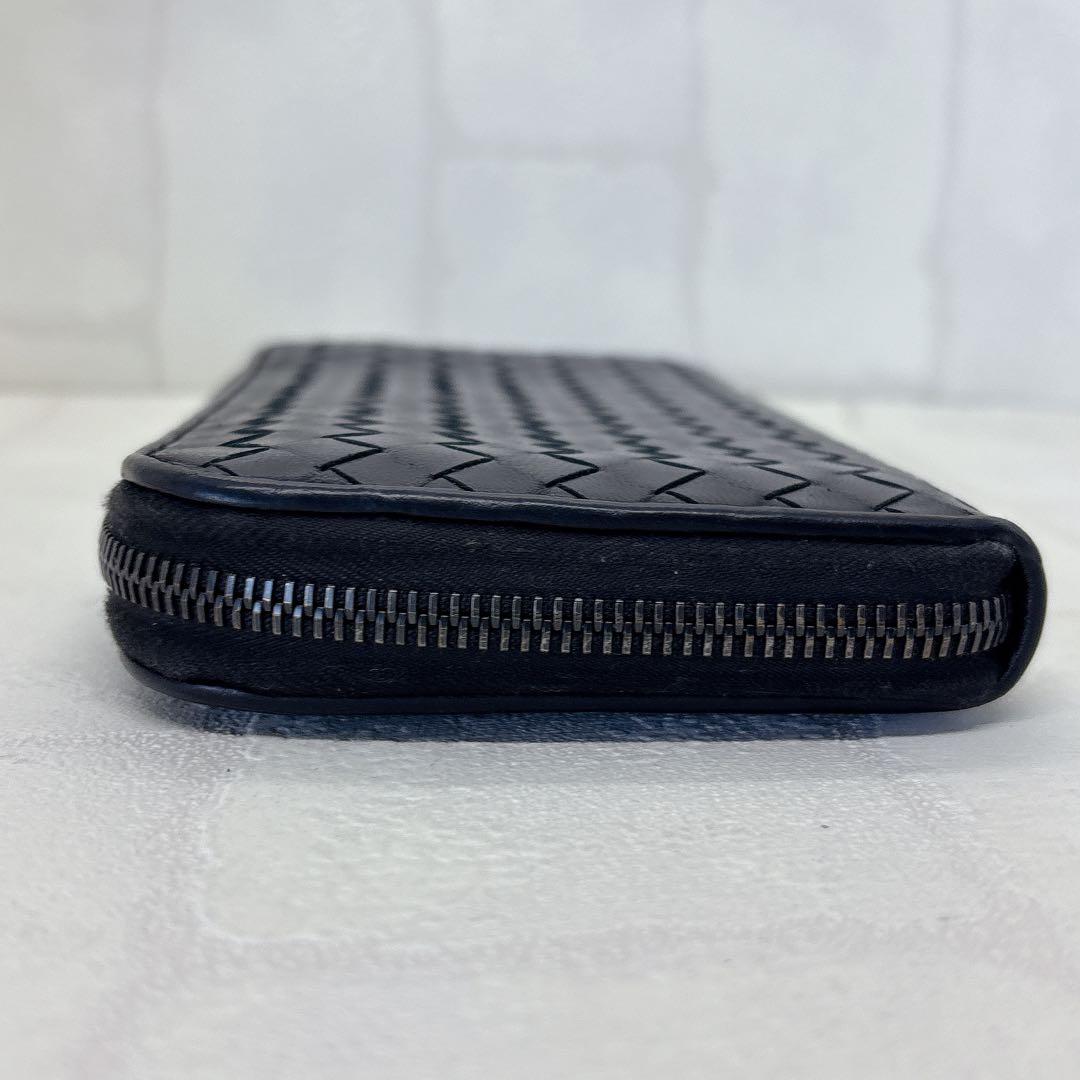 美品✨ボッテガヴェネタ イントレチャート 編み込み レザー 長財布 羊革 黒