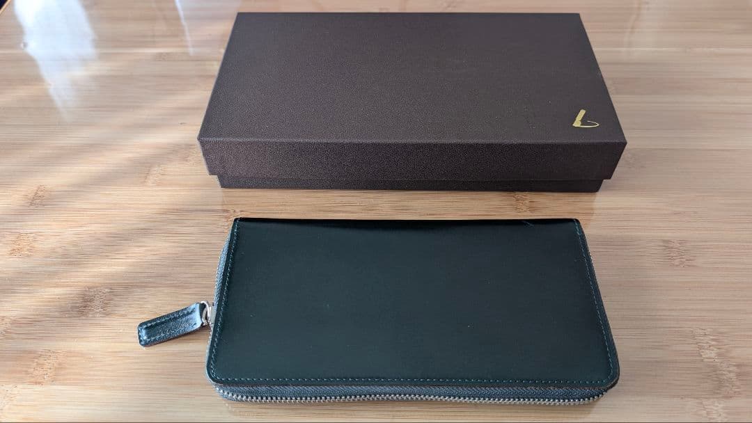 土屋鞄 長財布 コードバン ファスナーロングパース（ダークグリーン）