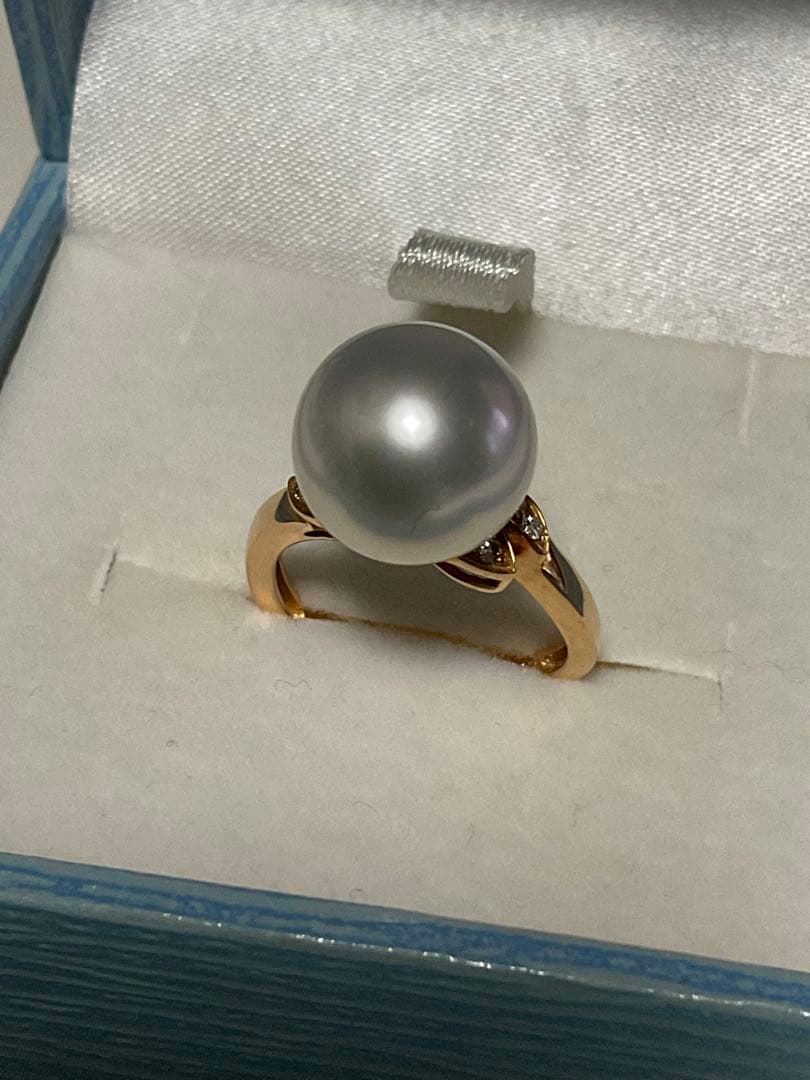 k18ピンクゴールド　白蝶真珠リング