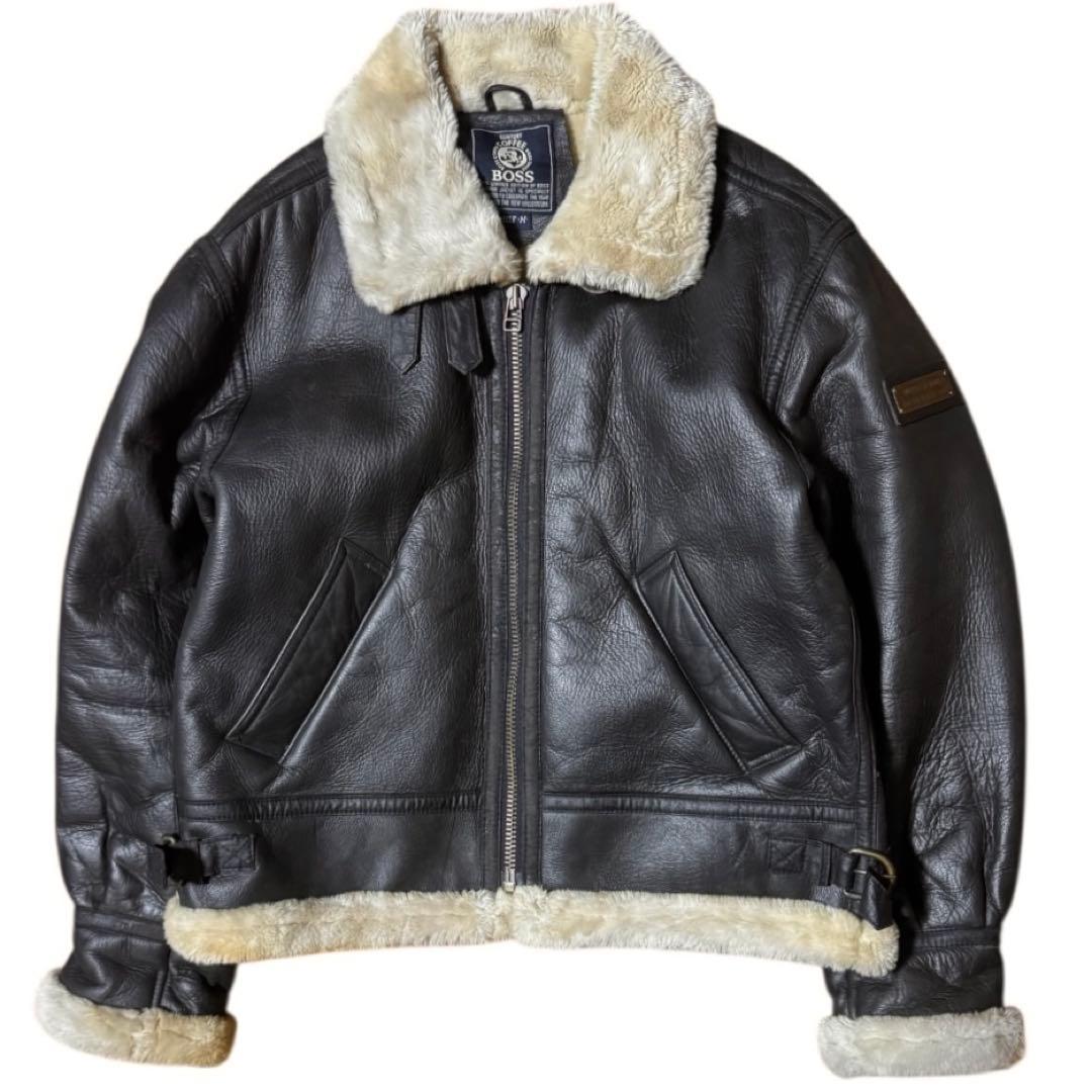非売品 ボスジャン 2000年限定 エンボスロゴ B-3 レザージャケット M