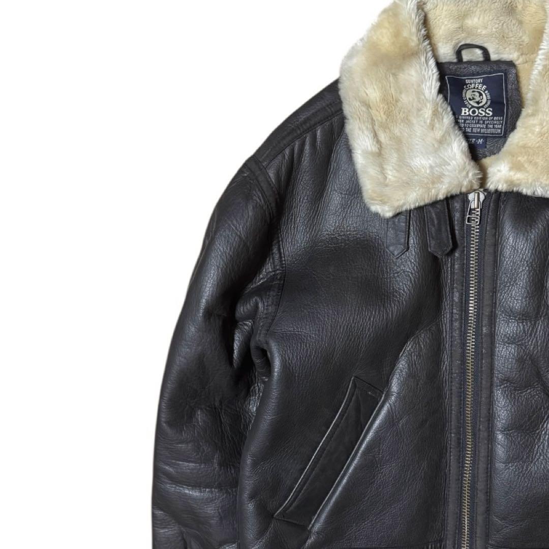非売品 ボスジャン 2000年限定 エンボスロゴ B-3 レザージャケット M