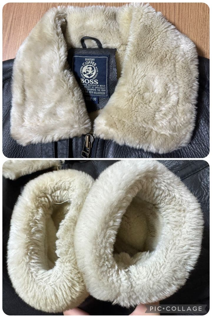 非売品 ボスジャン 2000年限定 エンボスロゴ B-3 レザージャケット M