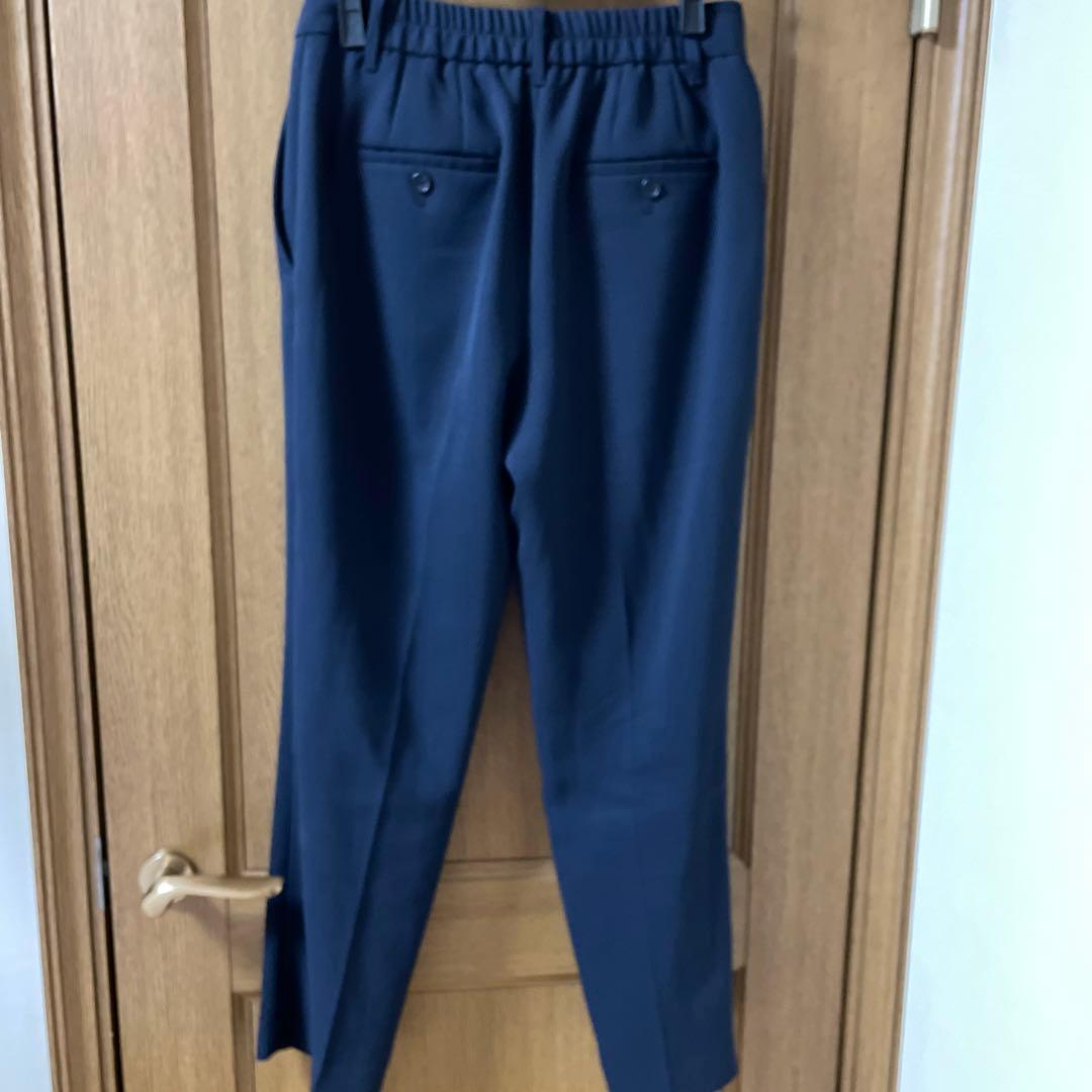 PLSTプラステネイビー パンツスーツ セットアップ　ボウタイブラウス３点セット