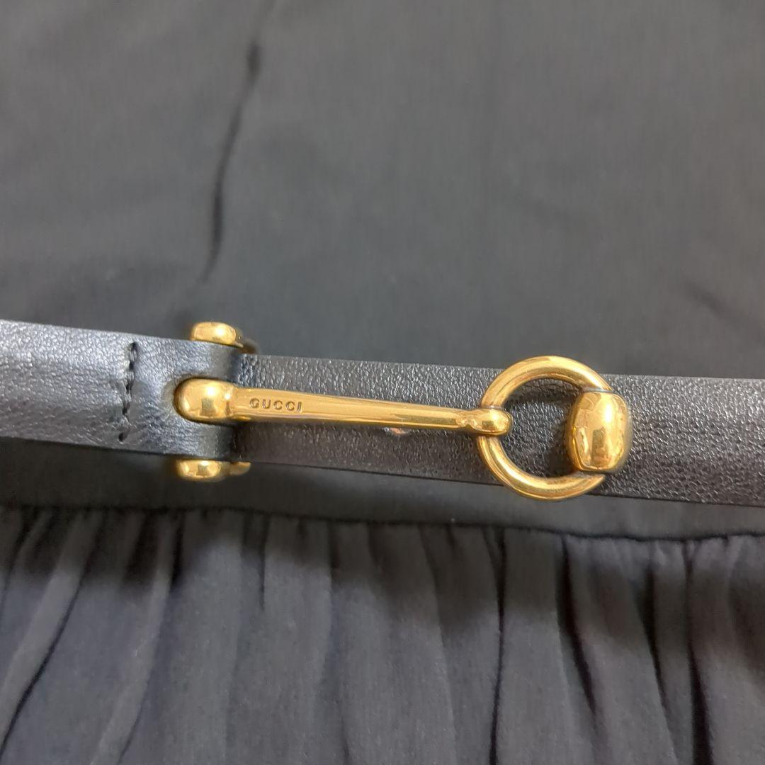 【美品】GUCCI 膝丈ワンピース ベルト付き ブラック　XS　細身