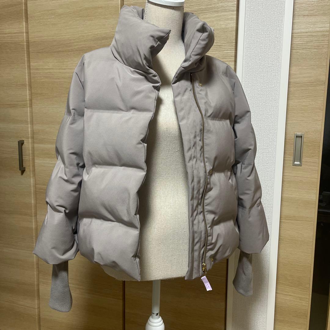 アバハウス袖リブシームレススタンドダウン定番/軽量/冬服/長袖/きれいめ