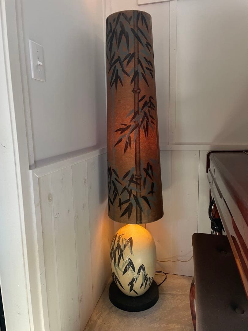昭和レトロ 竹柄 フロアランプ 和モダン 間接照明 高さ140cm