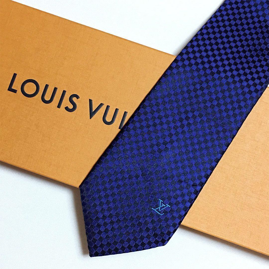 未使用級 ルイヴィトン Louis Vuitton ネクタイ シルク ダミエ