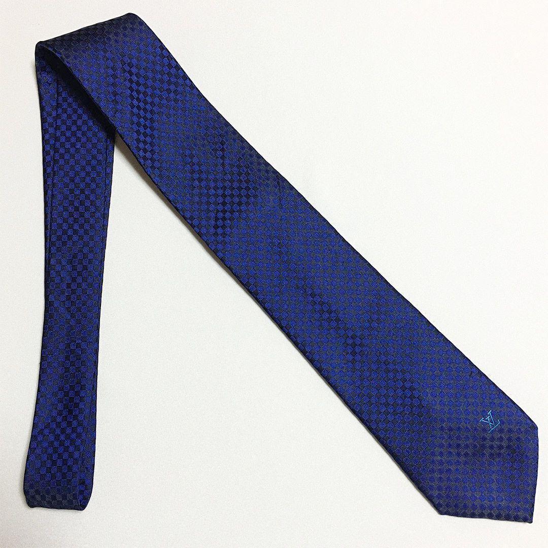 未使用級 ルイヴィトン Louis Vuitton ネクタイ シルク ダミエ